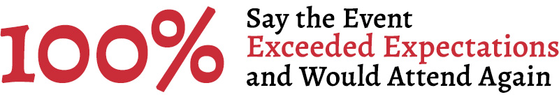 100% Say the event exceeded expectations and would attend again